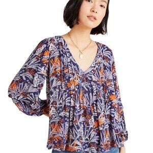 Maeve by Anthropologie Cathy Jungle Print Blouse Sz XS